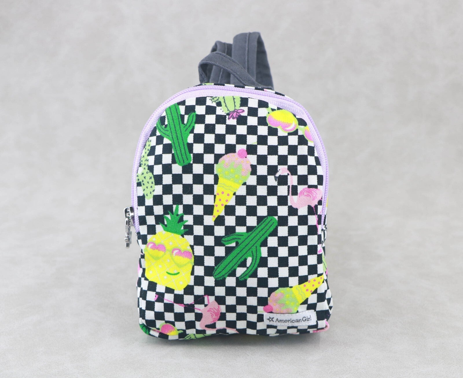 American Girl Black & White Checkered Backpack | 18" Doll School Bag