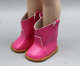 Cowboy Leather Boots for 18" Doll | Western-Style Shoes