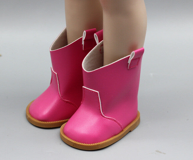 Cowboy Leather Boots for 18" Doll | Western-Style Shoes