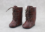 New Brown Leather tie Boots made for 18''  doll shoes