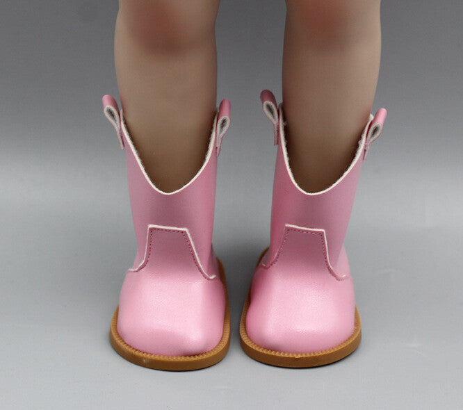 Cowboy Leather Boots for 18" Doll | Western-Style Shoes