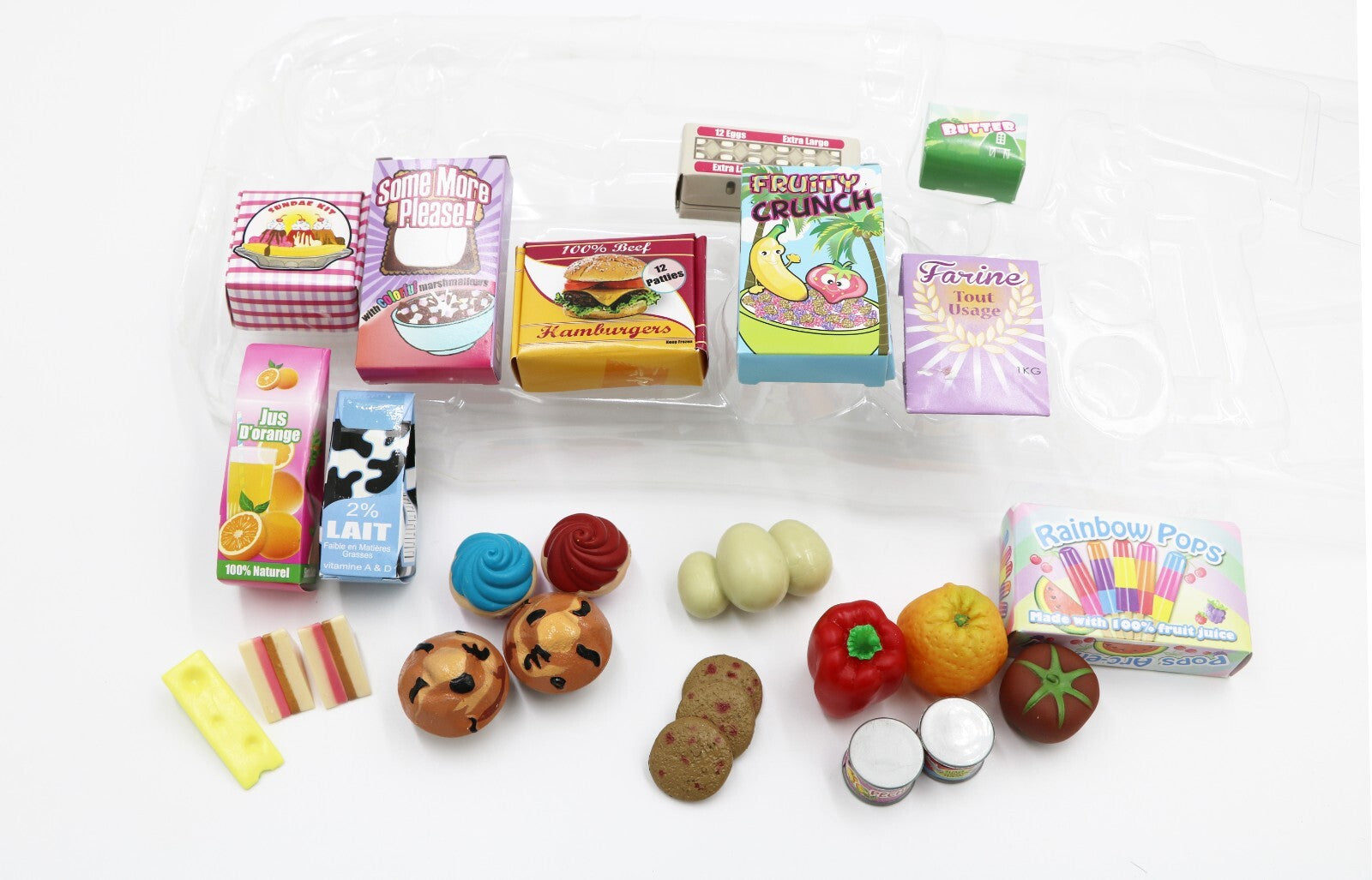 18'' Doll Food Box Set (Fruit, Cupcake, Egg, Sandwich)