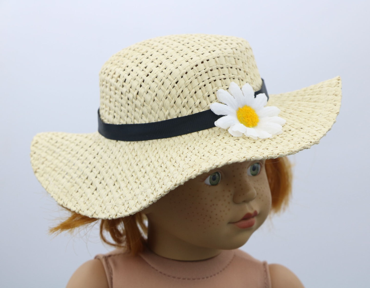American Girl 18" Doll Floral Straw Summer Hat with Daisy