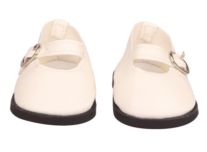 White flats shoes made for 18'' doll outfit