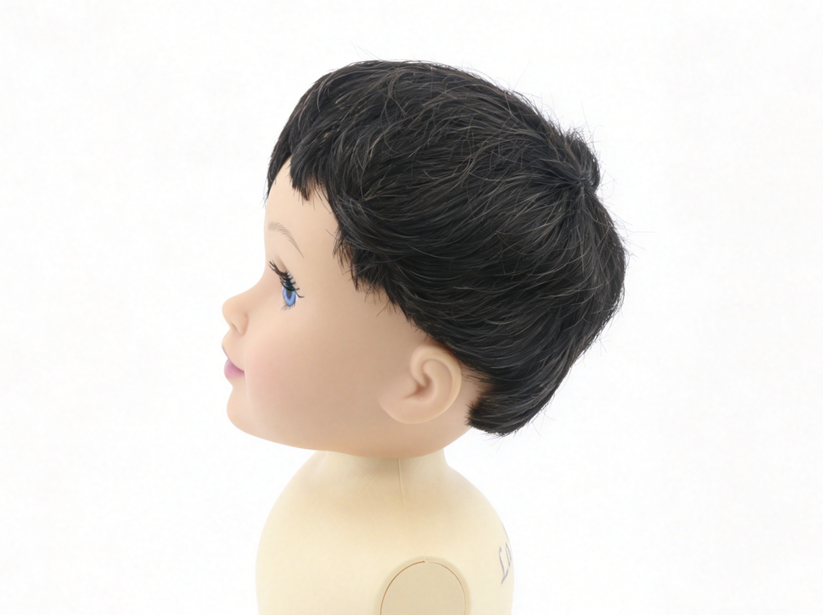 Dark Tea Brown Boy Short Textured Wig For 18'' Fashion Girl Doll | Synthetic Doll Replacement Hair Accessory