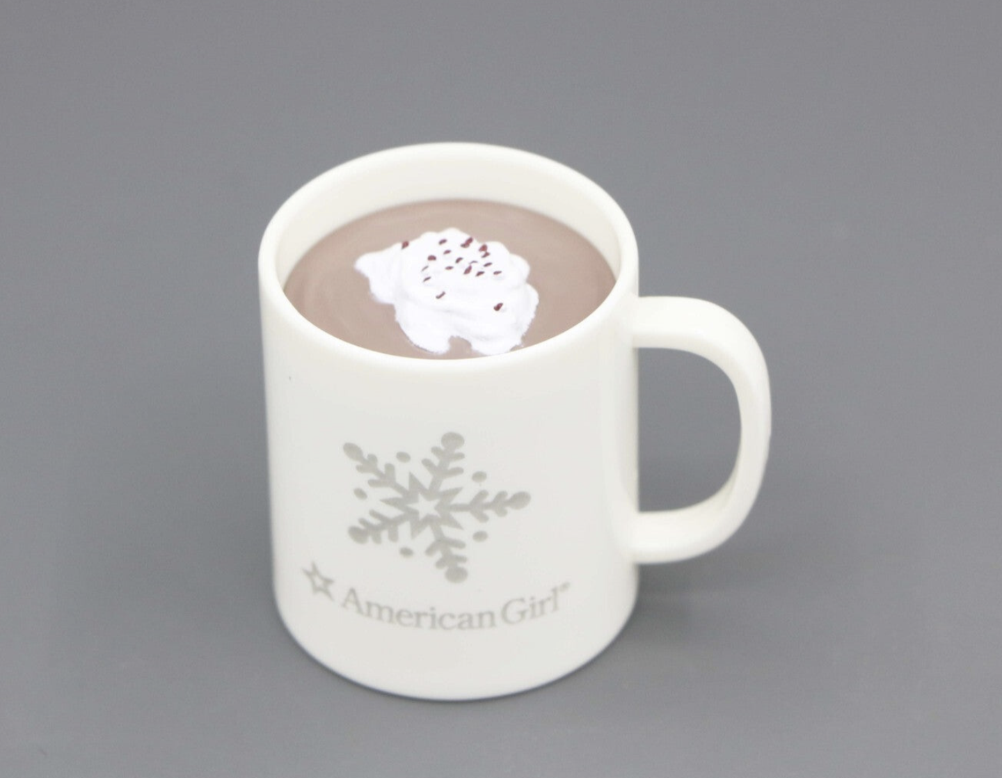 Snowflake Hot Cocoa Mug Play Food for 18" American Girl Doll Silly Hanukkah Sweater