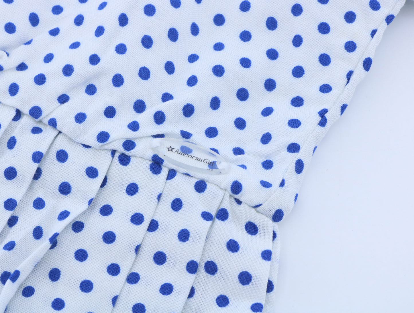 American Girl White & Blue Polka Dot Dress with Bow for 18'' Doll