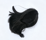 Pure Black Middle Part Shoulder Bob Wig With 8cm Inner Cap For Fashion Girl Doll | Synthetic Doll Replacement Hair Accessory