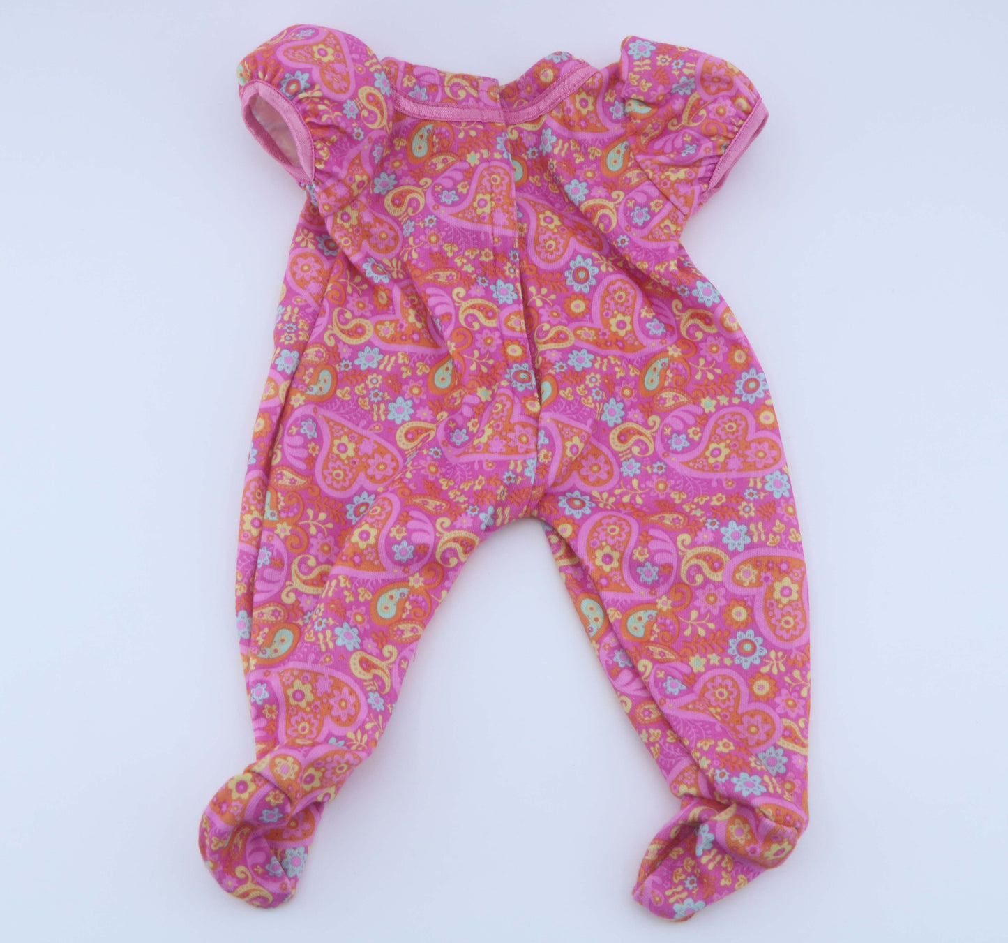 American Girl Bitty Baby Pink Paisley Heart Footed Sleeper for 15" Doll