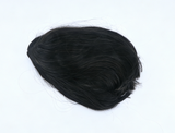 Pure Black Middle Part Shoulder Bob Wig With 8cm Inner Cap For Fashion Girl Doll | Synthetic Doll Replacement Hair Accessory