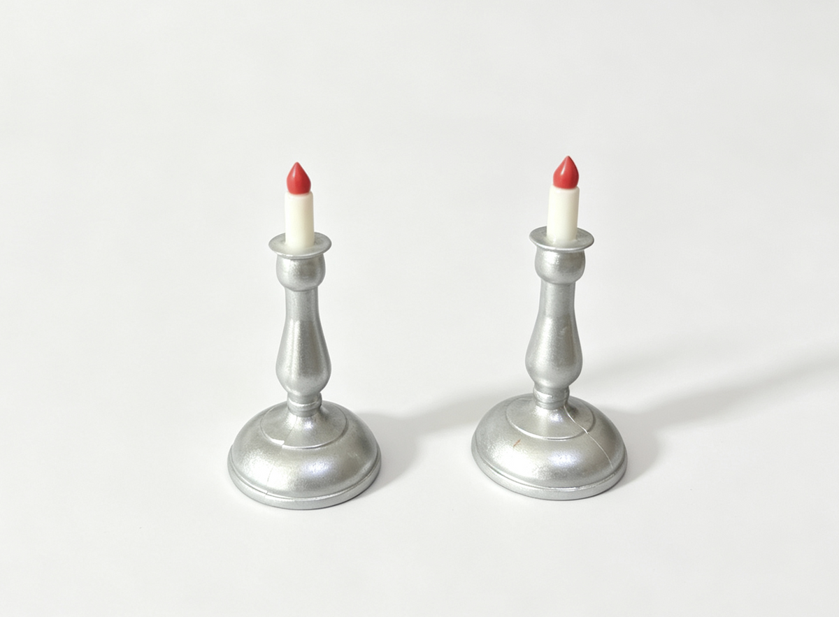 Our Generation 2 Pcs Silver Candle Holders FOR 18'' DOLL Candlestick Dining Playset