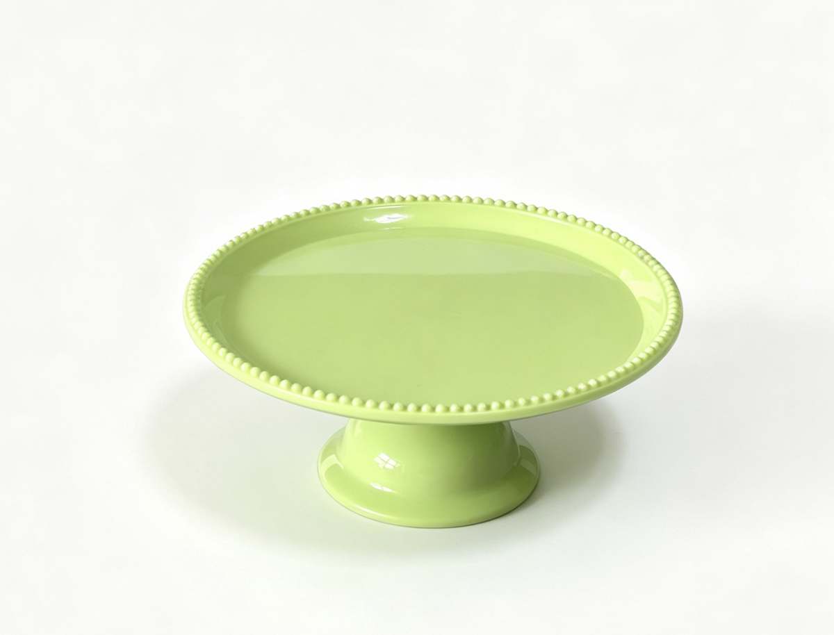 Green Beaded Edge Cake Stand FOR 18'' DOLL Birthday Treat Set