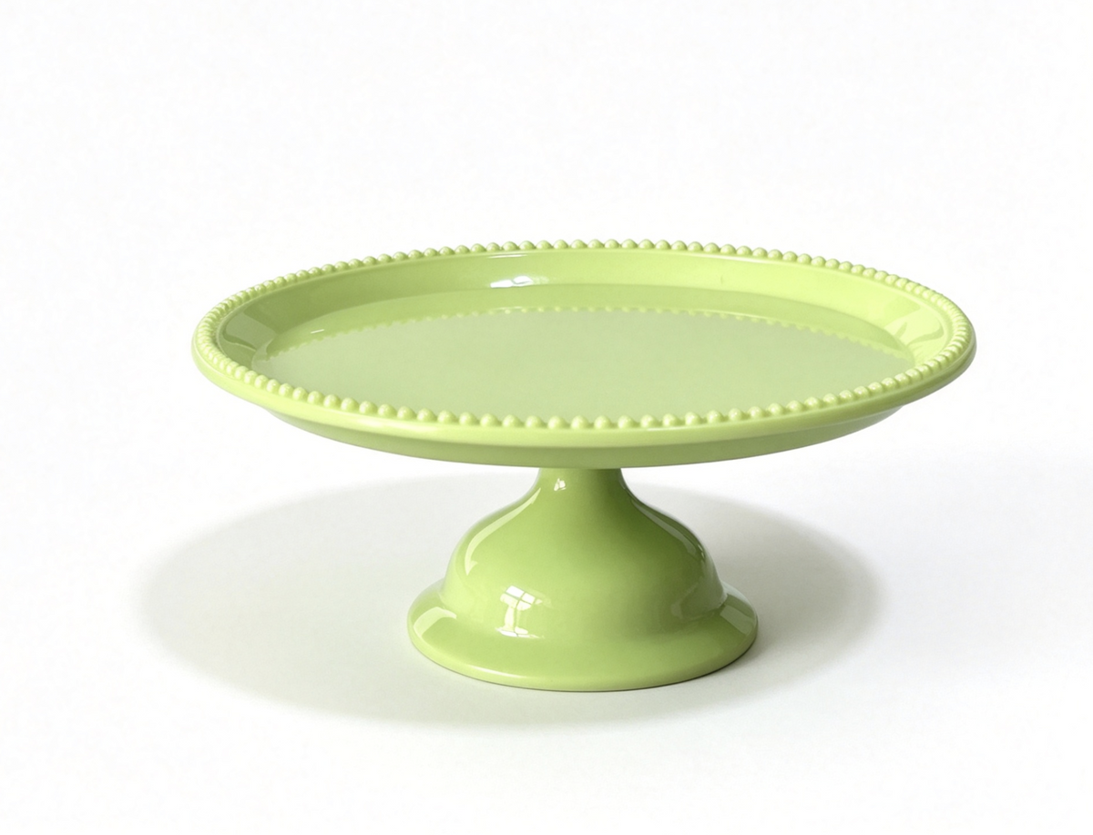 Green Beaded Edge Cake Stand FOR 18'' DOLL Birthday Treat Set