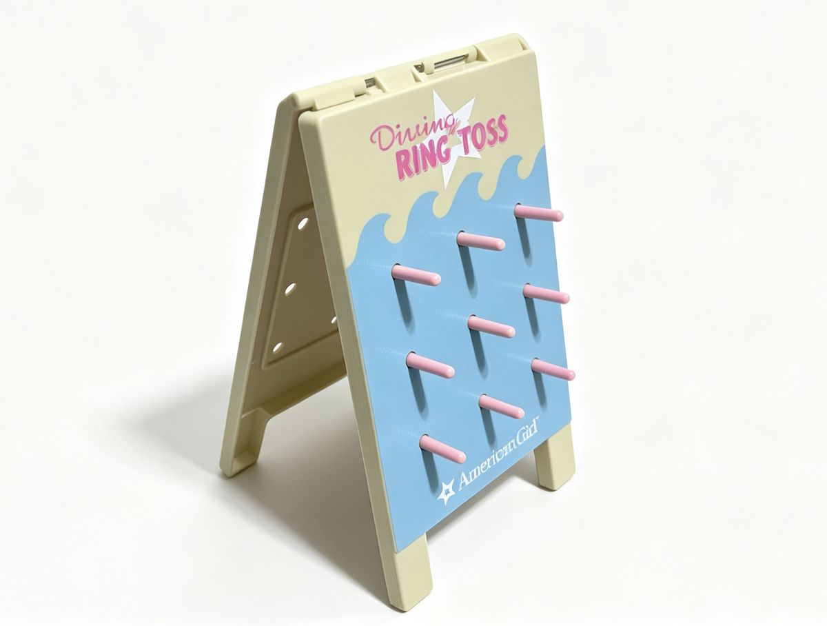 Swimming Pool 2-Sided Game Board FOR 18'' DOLL Ring Toss & Tic Tac Toe