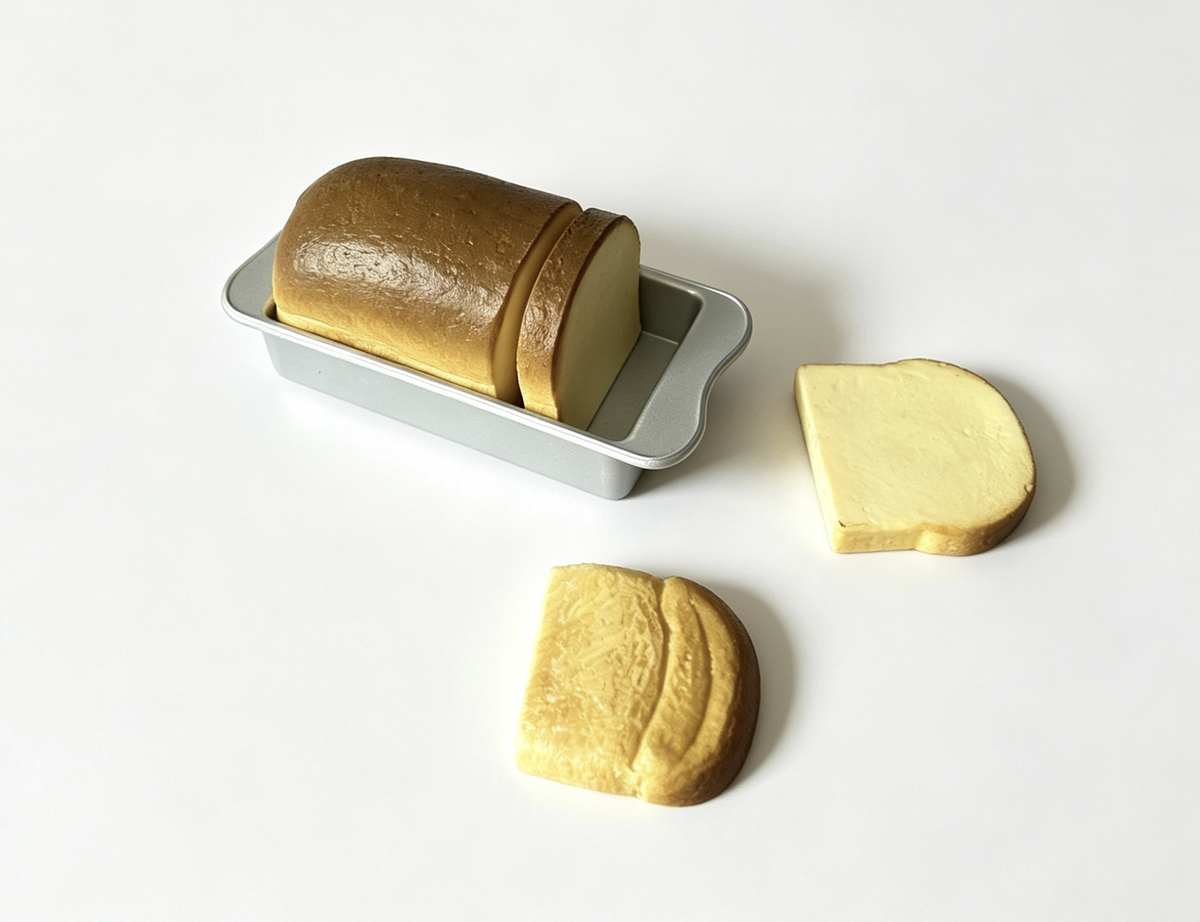 Simulated Sliced Loaf Toast with Baking Pan for 18'' doll Claudie Angelo's Bakery