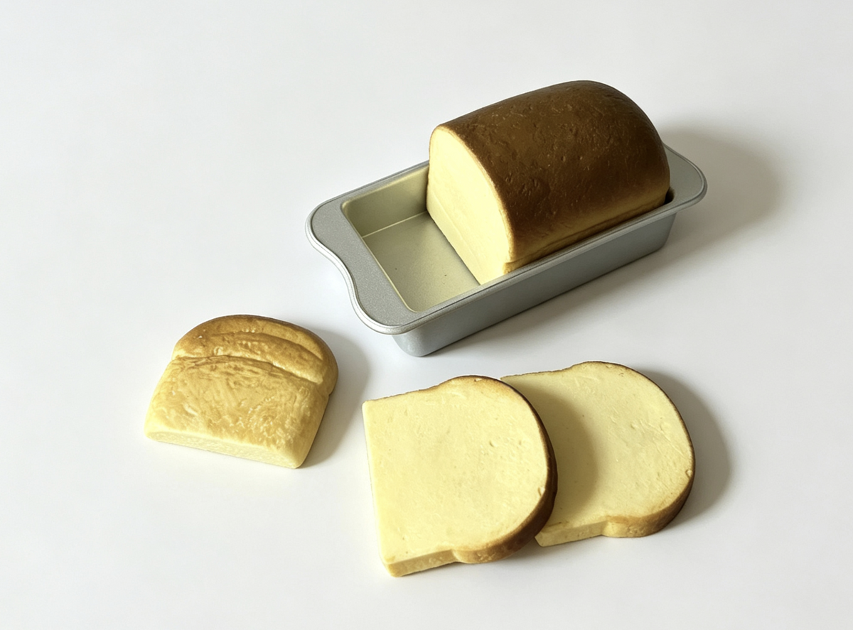 Simulated Sliced Loaf Toast with Baking Pan for 18'' doll Claudie Angelo's Bakery