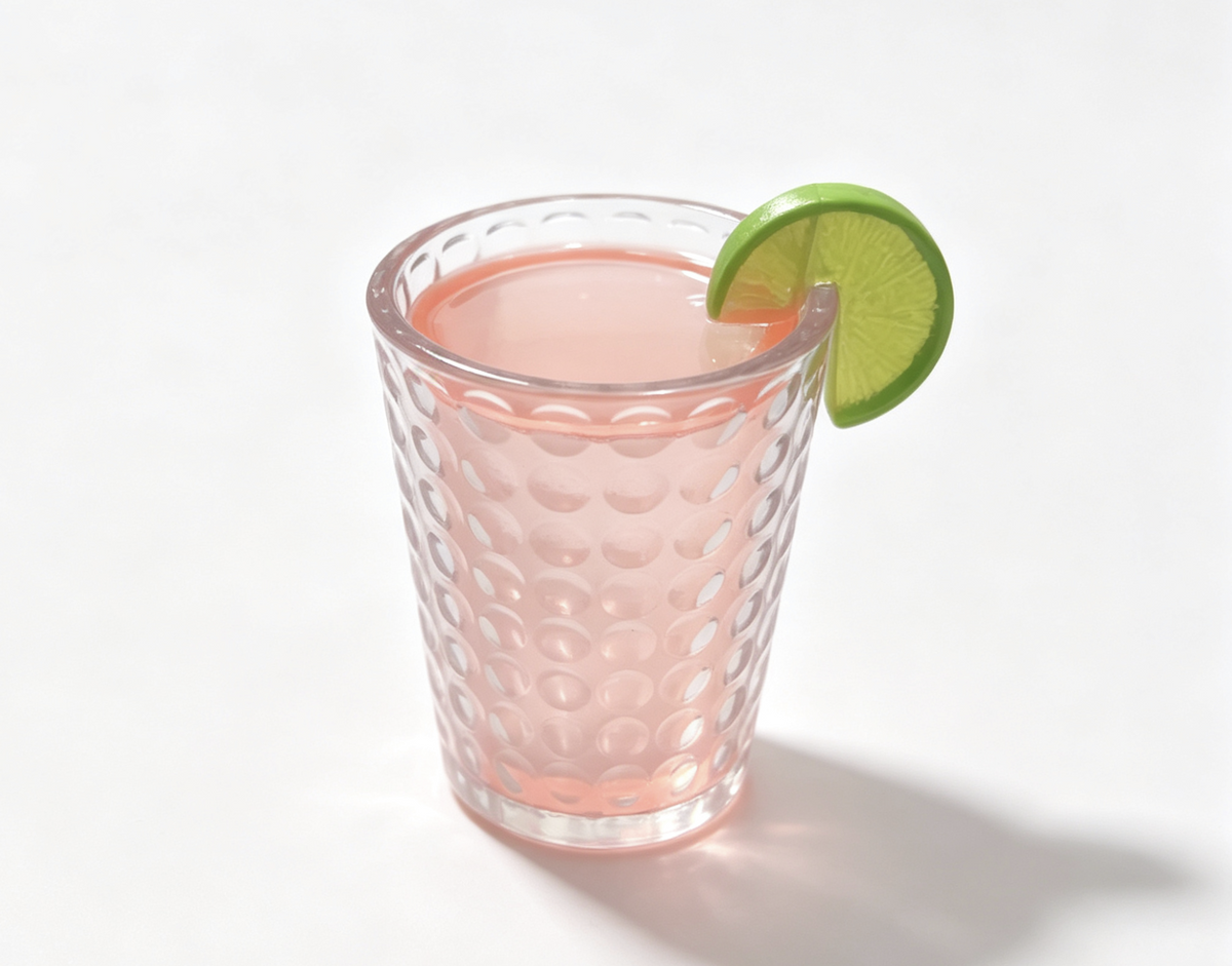 Pink Drink Cup With Lime Slice FOR 18'' Doll