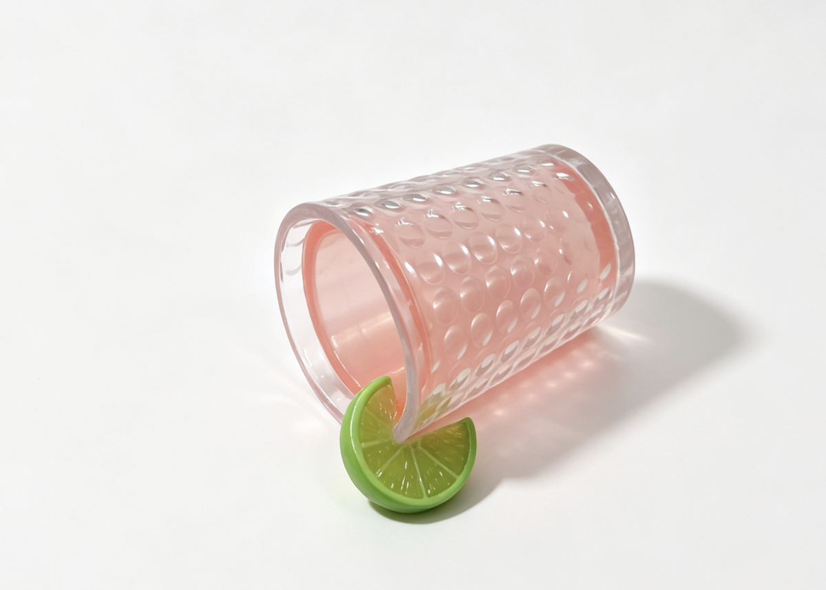 Pink Drink Cup With Lime Slice FOR 18'' Doll