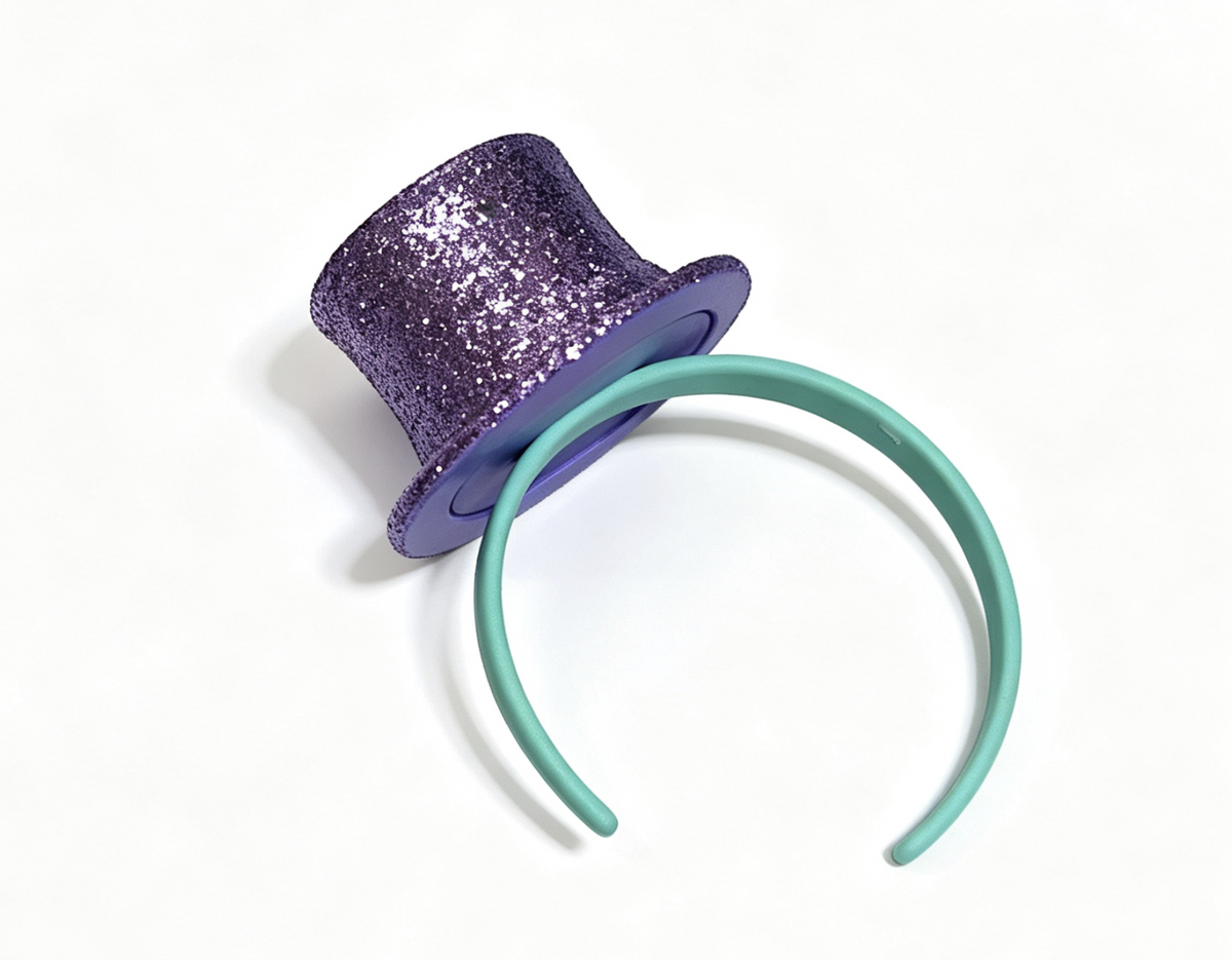 Purple Glitter Mini Top Hat Headband FOR 14.5'' DOLL
