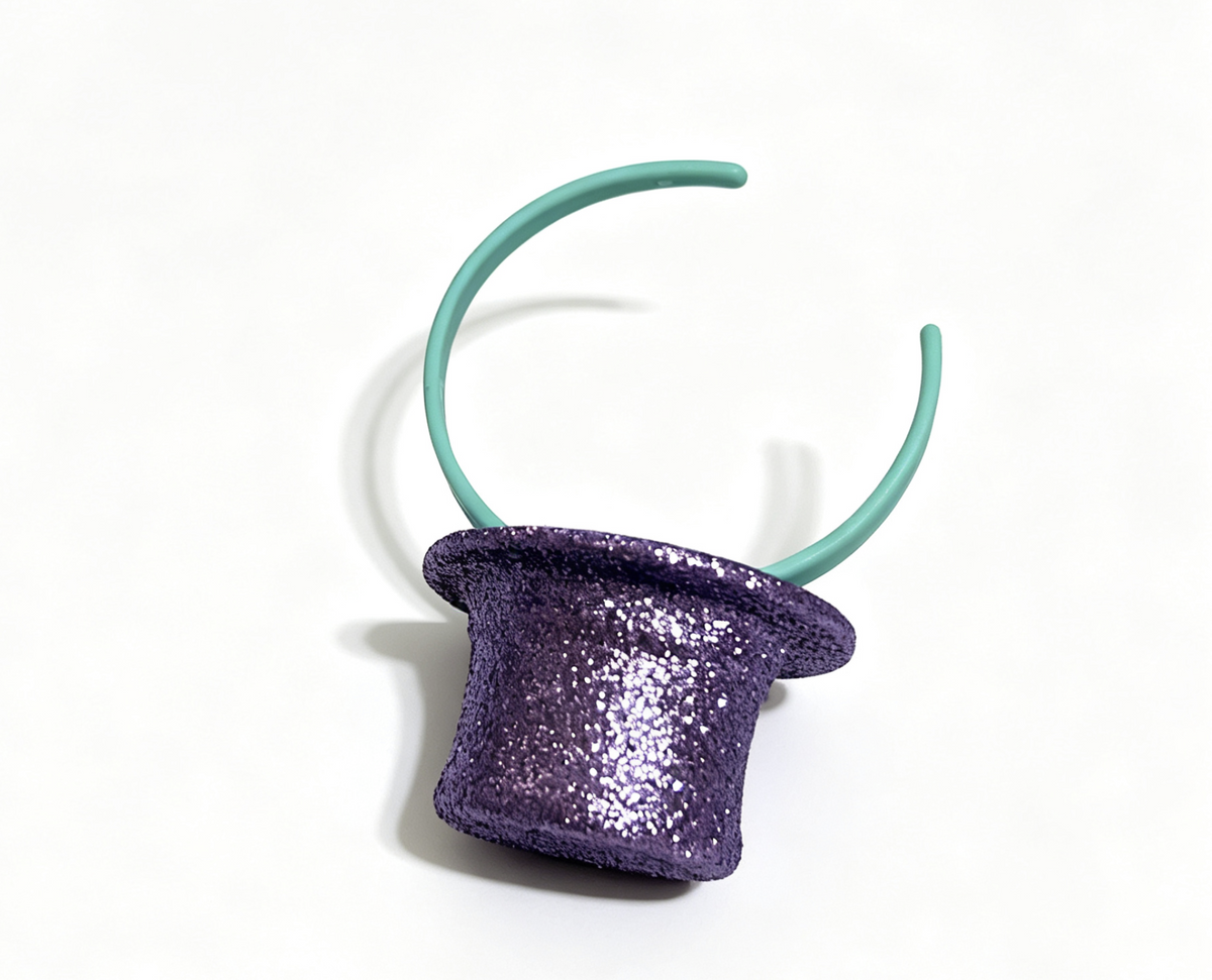 Purple Glitter Mini Top Hat Headband FOR 14.5'' DOLL