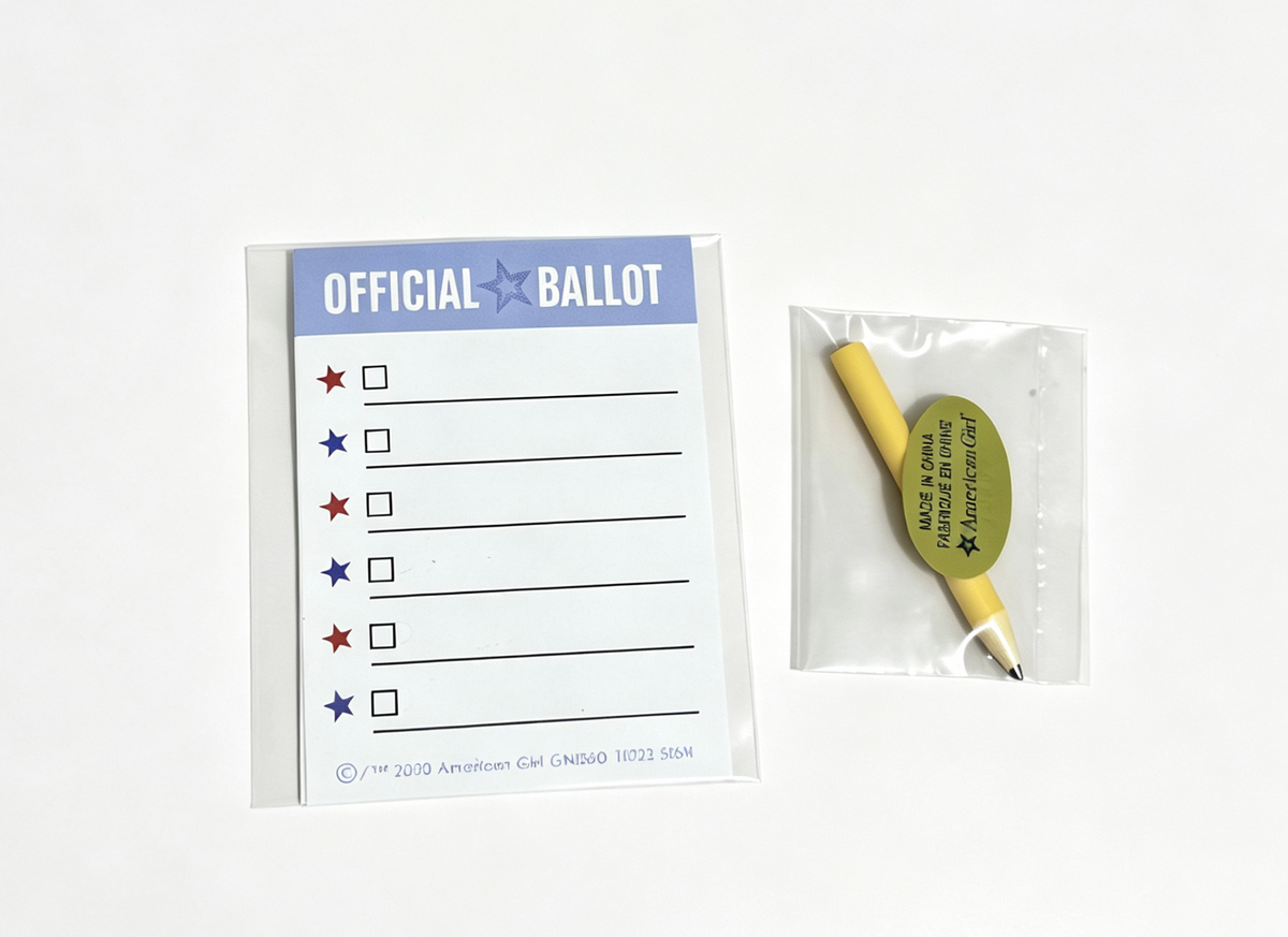 4Pcs Official Ballot Sheets & Mini Pencil FOR 18'' DOLL Student Council Election Set