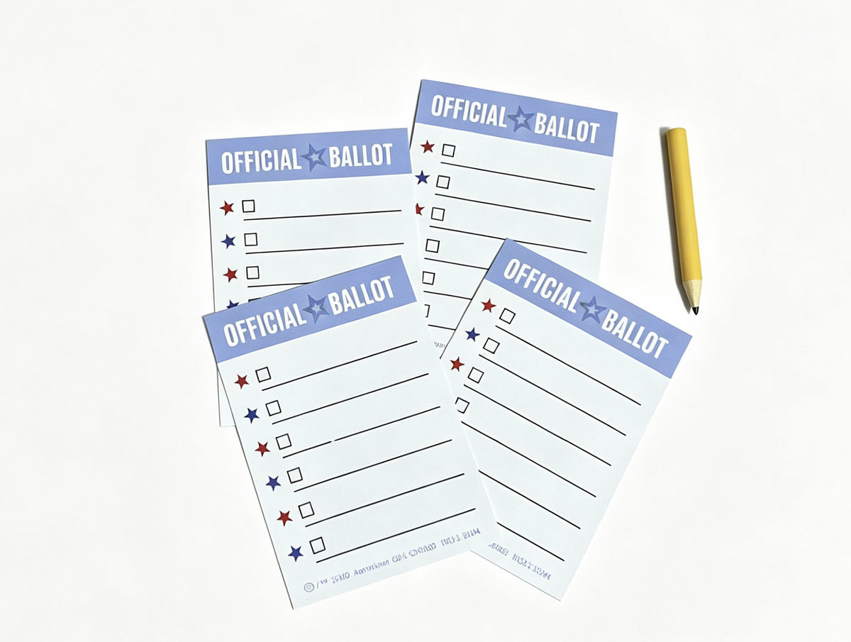 4Pcs Official Ballot Sheets & Mini Pencil FOR 18'' DOLL Student Council Election Set