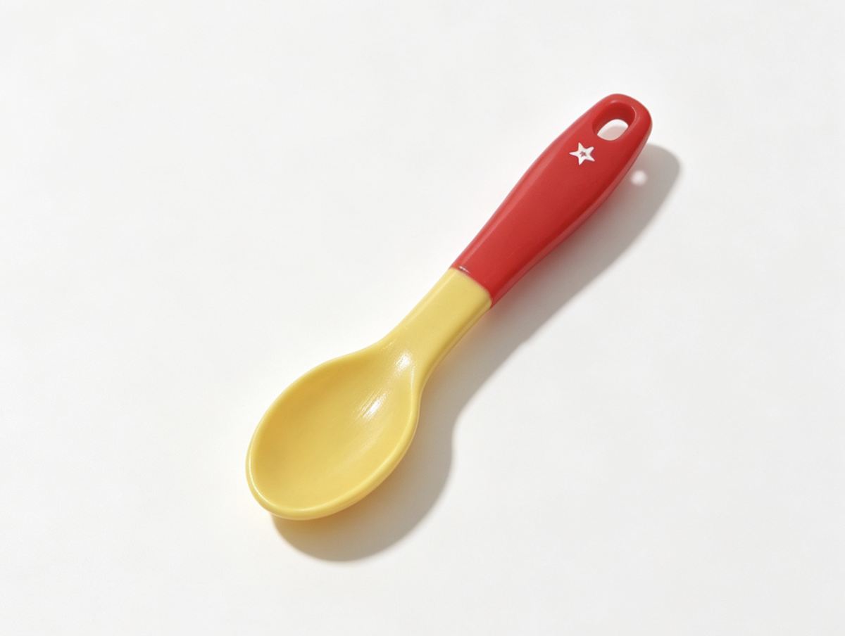 Yellow spoon bowl and red handle FOR 18'' DOLL