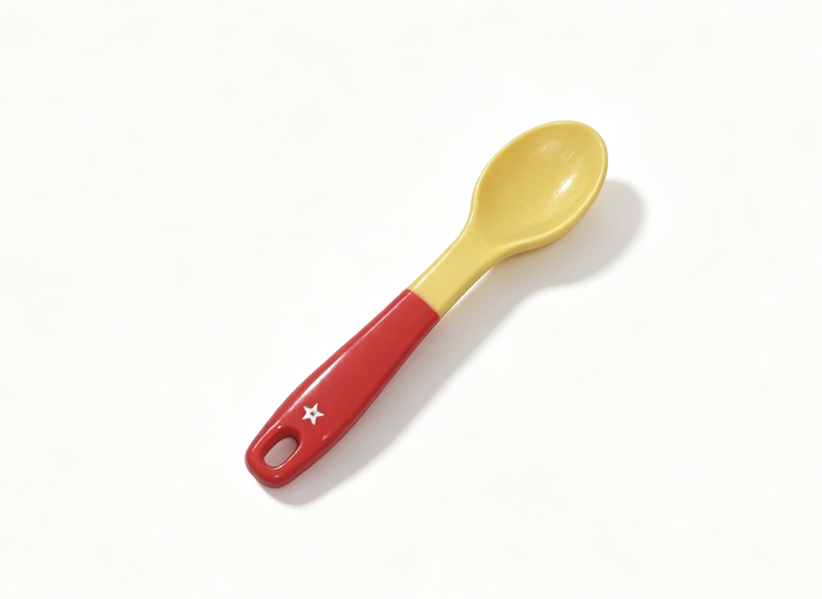 Yellow spoon bowl and red handle FOR 18'' DOLL