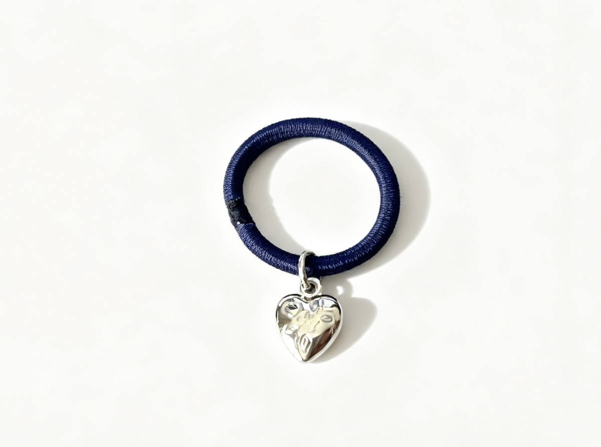 Navy Bracelet With Silver Heart Charm FOR 18'' DOLL