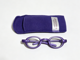 Purple Oval Glasses With Purple Soft Eyeglass Case FOR 18'' DOLL