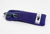 Dusty Blue Oval Glasses With Purple Soft Eyeglass Case FOR 18'' DOLL