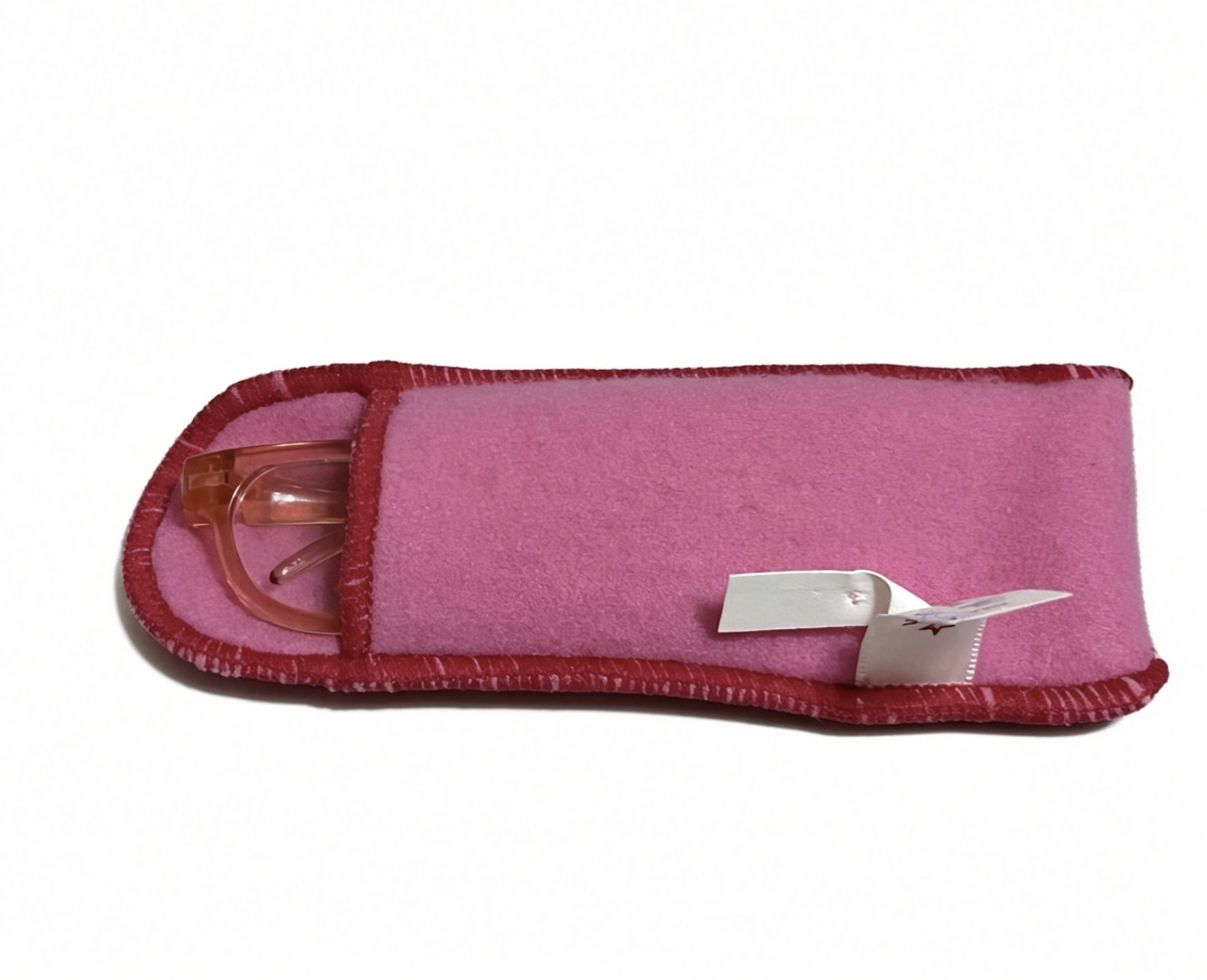 Transparent Peach Cat-Eye Glasses With Pink Soft Eyeglass Case FOR 18'' DOLL