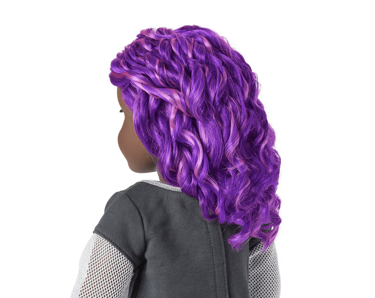 Curly purple hair For 18'' Fashion Girl Doll Synthetic Doll Replacement Hair Accessory