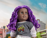 Curly purple hair For 18'' Fashion Girl Doll Synthetic Doll Replacement Hair Accessory