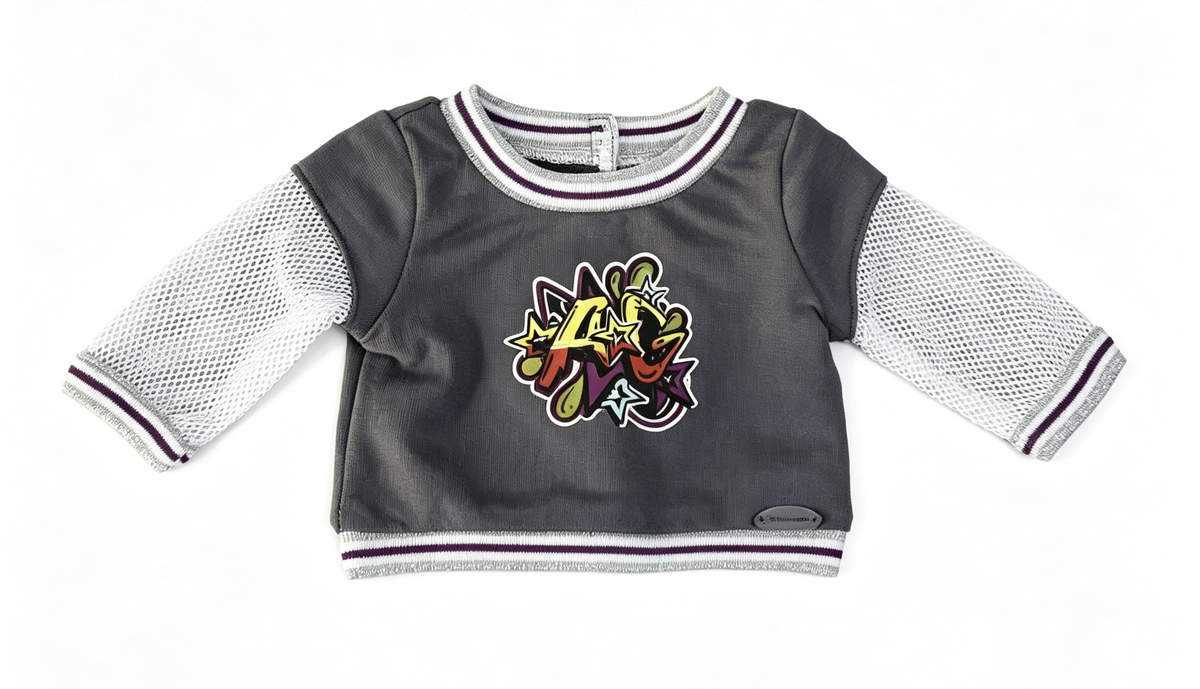 A gray sweatshirt For 18'' Doll TM