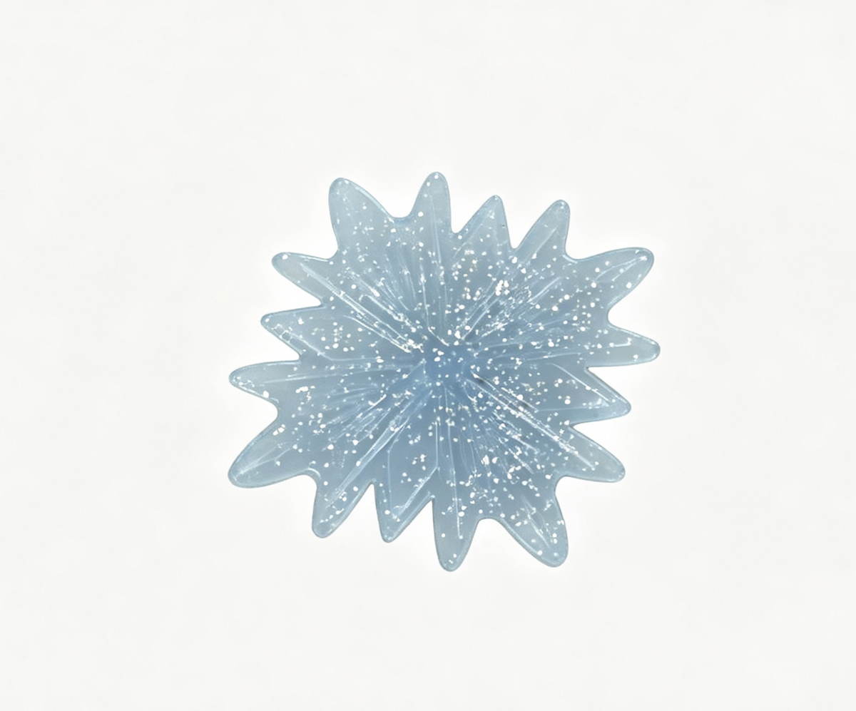 A glittery blue “Fifth Spirit” snowflake for 18'' doll Snow Queen