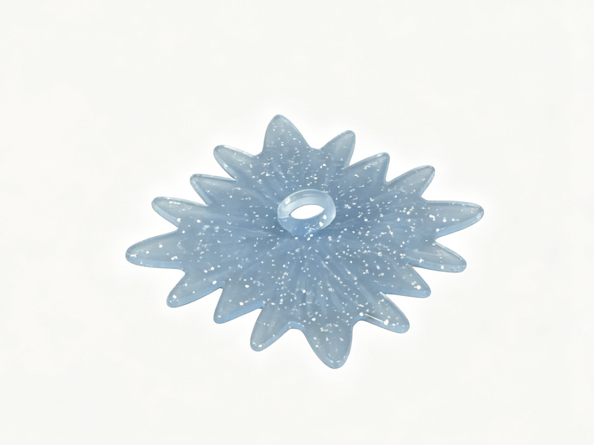 A glittery blue “Fifth Spirit” snowflake for 18'' doll Snow Queen