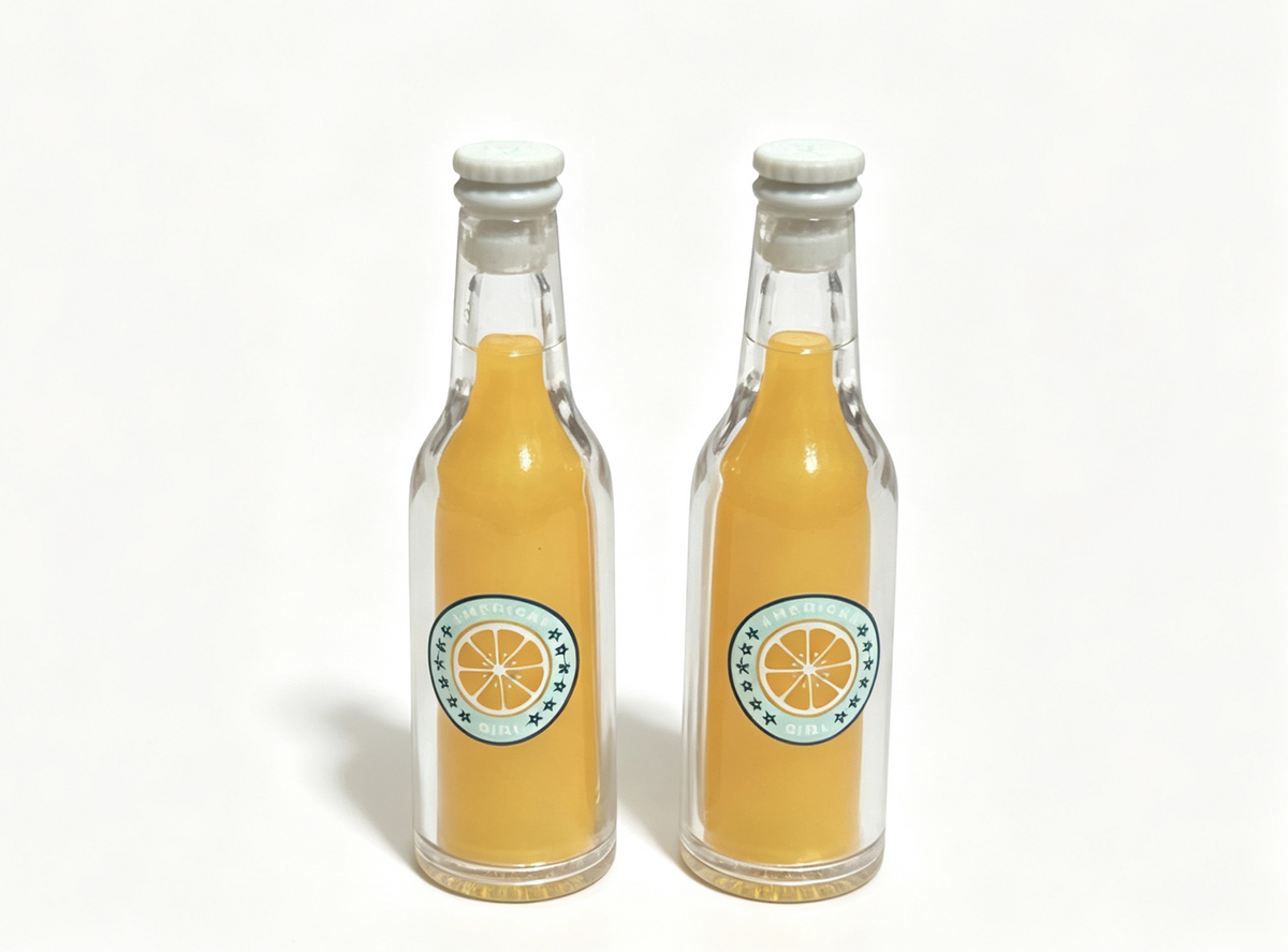 Two Orange Soda Bottles FOR 18'' DOLL Raquel Summertime Treats Set