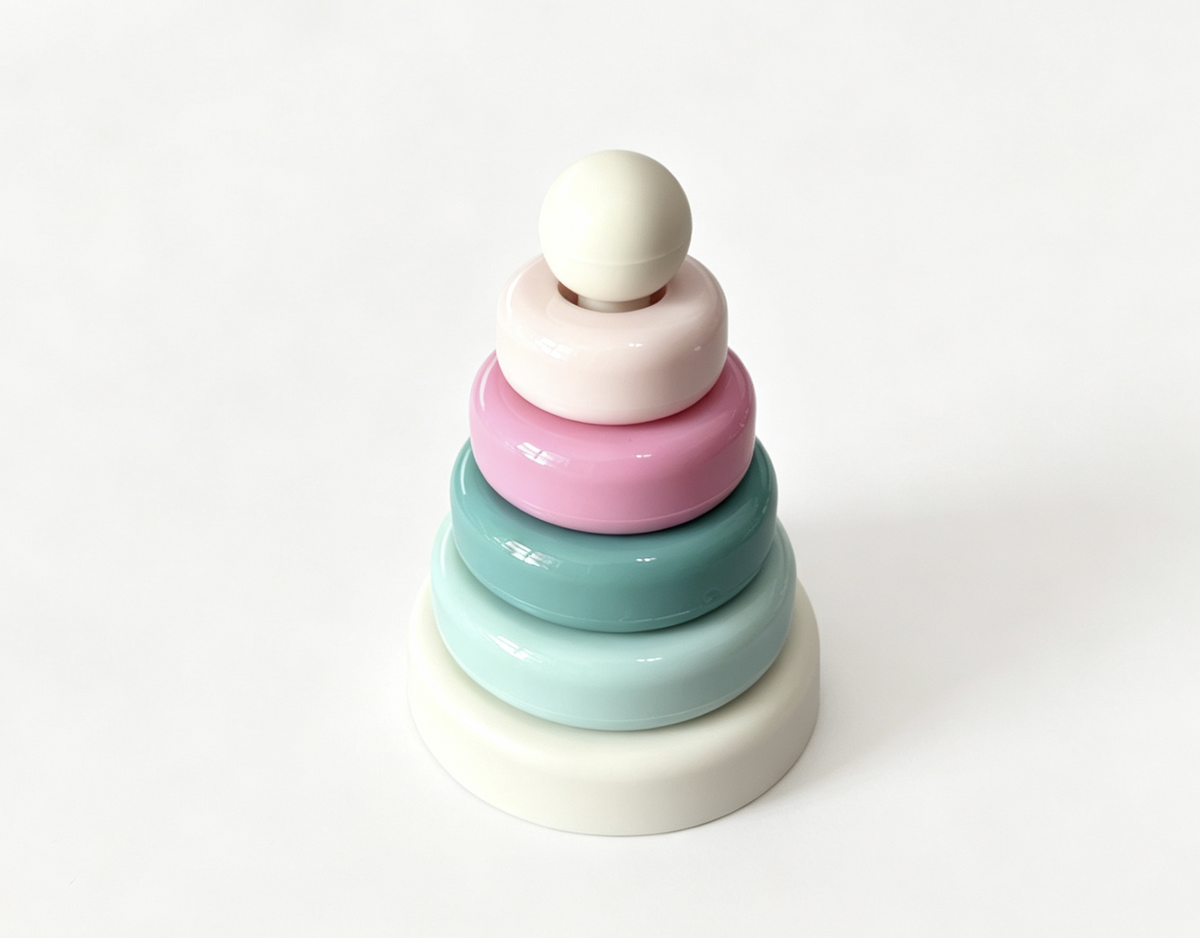 Multicolored ring-stacking toy for 7.75” Doll Little Baby Flower Romper & Play Set