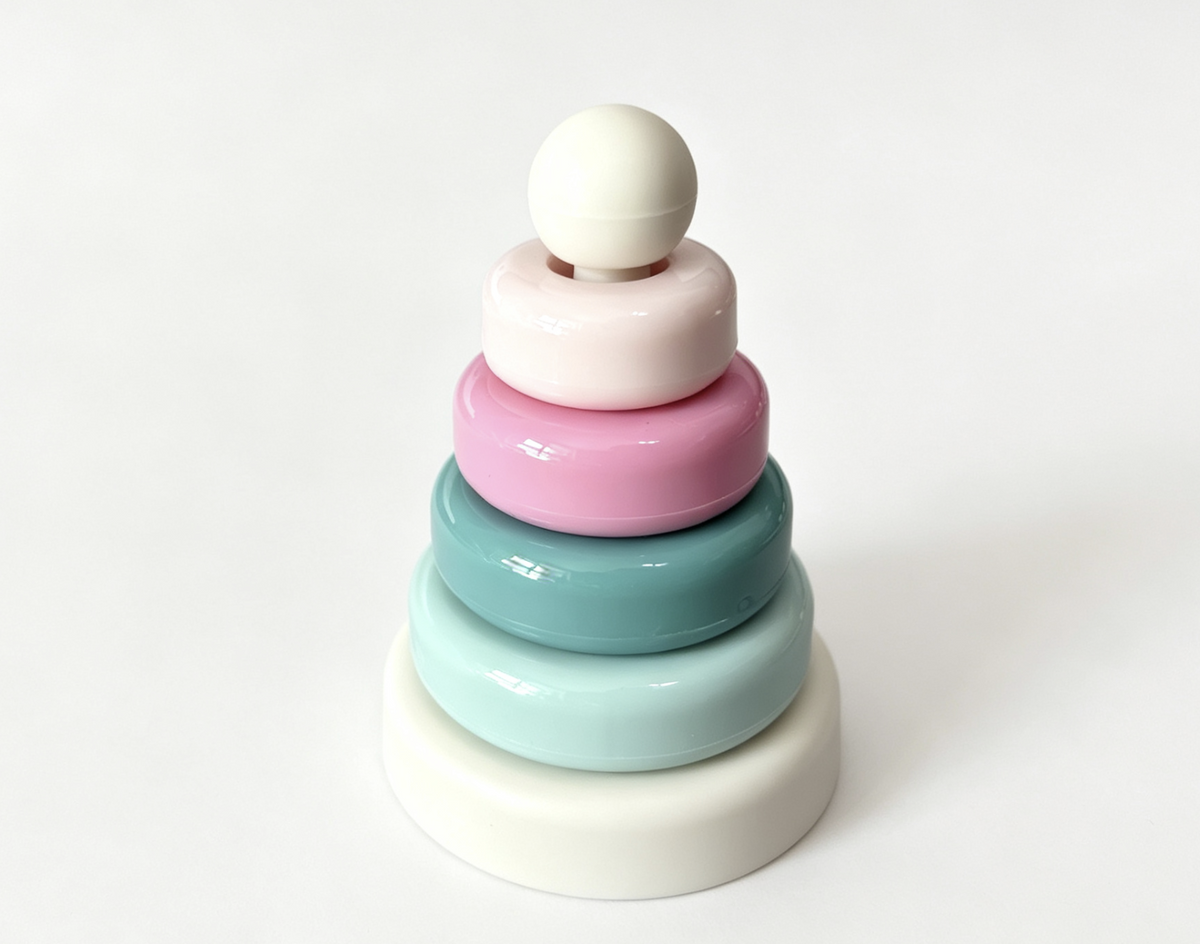Multicolored ring-stacking toy for 7.75” Doll Little Baby Flower Romper & Play Set