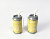 2pcs Pineapple Juice Can With Straw FOR 14.5'' DOLL Carnival Snack Tray