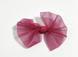 Fuchsia Glitter Tulle Bow Hair Clip FOR 18'' DOLL