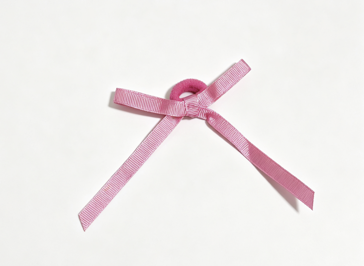 Pink Grosgrain Ribbon Bow Hair Tie FOR 18'' DOLL