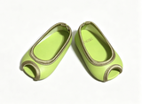 A pair of green open-toe kitten heels for 18'' doll  Princess Tiana