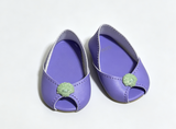 A pair of purple open-toe kitten heels for 18'' doll Princess Ariel