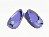 A pair of purple open-toe kitten heels for 18'' doll Princess Ariel