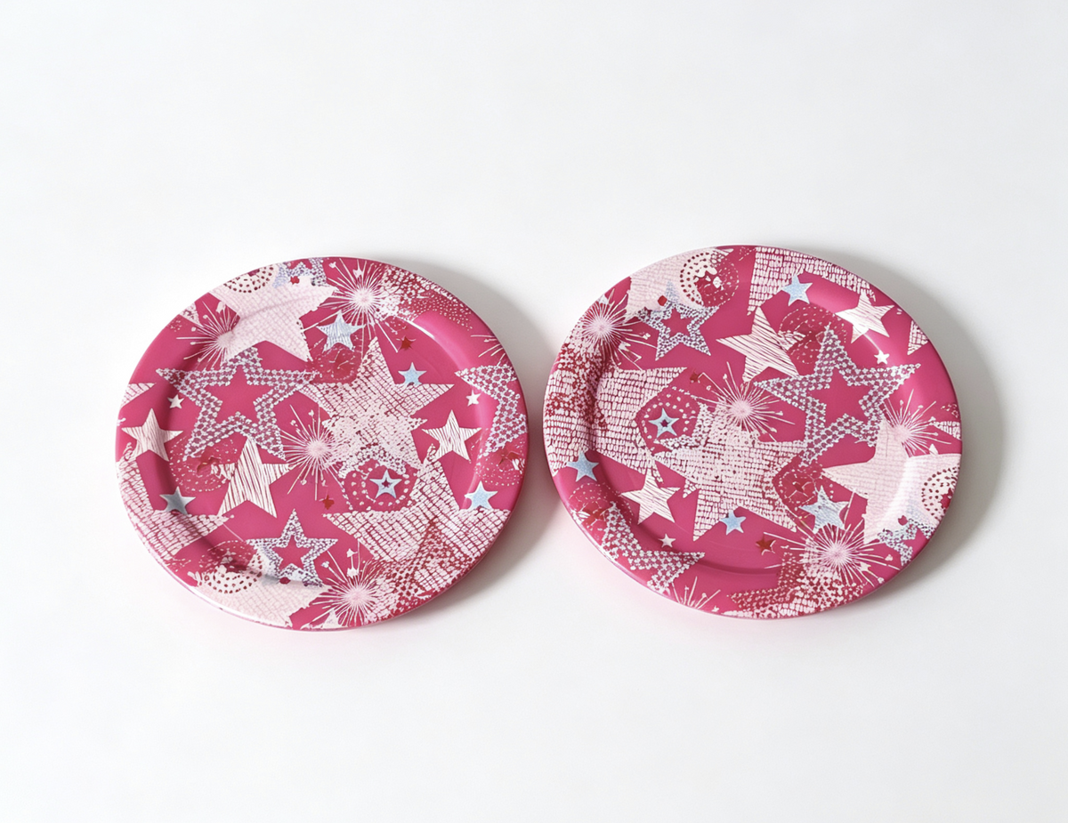 2Pcs Dessert Plate For 18'' Doll Birthday Party Favor