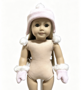 Pink Pom Pom Trapper Hat & Mitten Set FOR 18'' DOLL