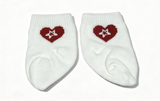 White Socks With Red Heart Pattern FOR 18'' DOLL