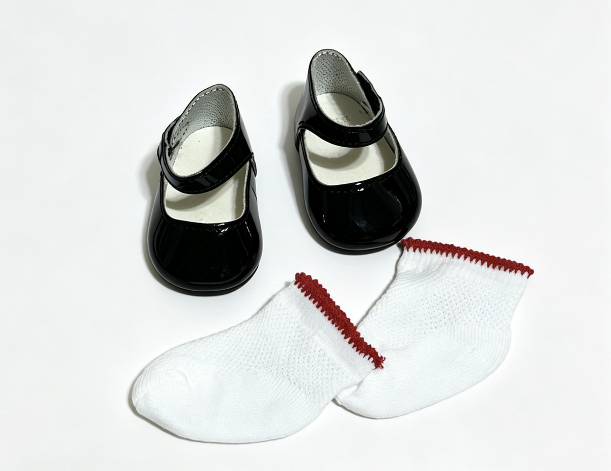 Shiny Black Mary Janes & Socks Set FOR 18'' DOLL Molly Birthday Outfit